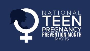 nacional adolescente el embarazo prevención mes observado cada año en mayo. modelo para fondo, bandera, tarjeta, póster con texto inscripción. vector