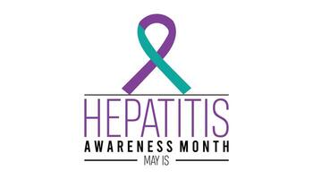 Hepatitis awareness month observed every year in May. Template for background, banner, card, poster with text inscription. vector