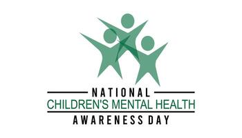 National Children's Mental health awareness day observed every year in May. Template for background, banner, card, poster with text inscription. vector