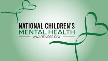 National Children's Mental health awareness day observed every year in May. Template for background, banner, card, poster with text inscription. vector