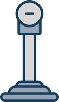 Gear Line Filled Grey Icon vector