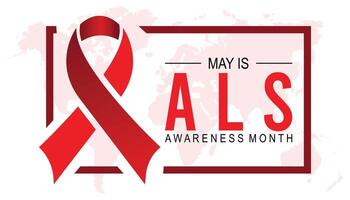 ALS Awareness Month observed every year in May. Template for background, banner, card, poster with text inscription. vector