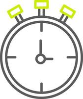 detener reloj línea dos color icono vector