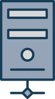 Server Line Filled Grey Icon vector