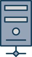 Server Line Filled Grey Icon vector