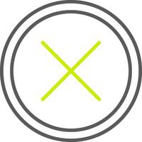 Cross Line Two Color Icon vector