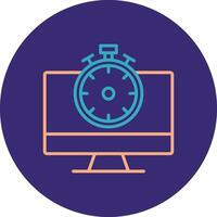 High Speed Communication Line Two Color Circle Icon vector