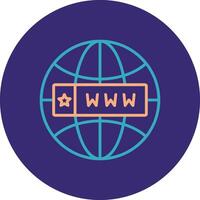 Domain Line Two Color Circle Icon vector