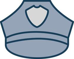 Police Hat Line Filled Grey Icon vector