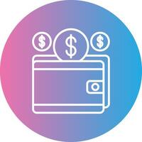 Save Money Line Gradient Circle Icon vector