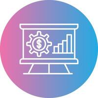 Money Analytics Line Gradient Circle Icon vector