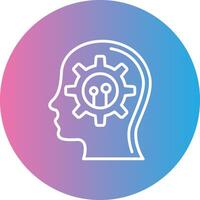 Mind Settings Line Gradient Circle Icon vector