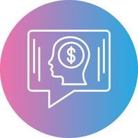 Money Idea Chat Line Gradient Circle Icon vector