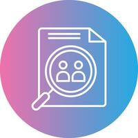 Team Search Line Gradient Circle Icon vector