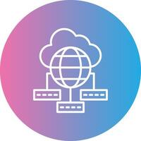 Data Sumit Line Gradient Circle Icon vector