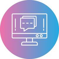 Info Chat Line Gradient Circle Icon vector