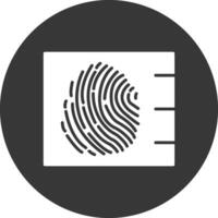 Fingerprint Glyph Inverted Icon vector