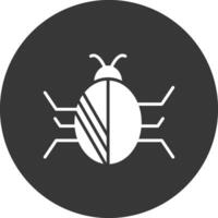 Bug Glyph Inverted Icon vector