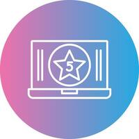 Five Star Content Line Gradient Circle Icon vector