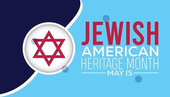 Jewish American Heritage Month observed every year in May. Template for background, banner, card, poster with text inscription. vector