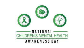 National Children's Mental health awareness day observed every year in May. Template for background, banner, card, poster with text inscription. vector