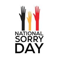 National Sorry Day observed every year in May. Template for background, banner, card, poster with text inscription. vector