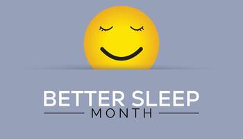 Better Sleep Month observed every year in May. Template for background, banner, card, poster with text inscription. vector