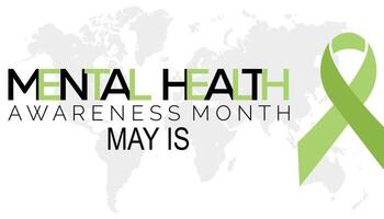 Mental Health Awareness Month observed every year in May. Template for background, banner, card, poster with text inscription. vector