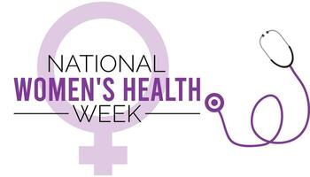 National Women's Health Week observed every year in May. Template for background, banner, card, poster with text inscription. vector