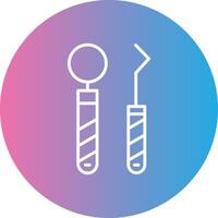 Dentist Tools Line Gradient Circle Icon vector