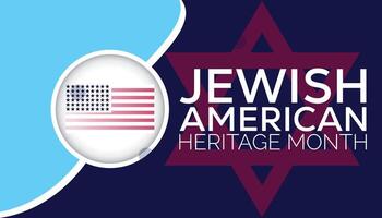 judío americano patrimonio mes observado cada año en mayo. modelo para fondo, bandera, tarjeta, póster con texto inscripción. vector