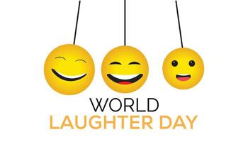 World Laughter Day observed every year in May. Template for background, banner, card, poster with text inscription. vector