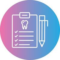 Dental Report Line Gradient Circle Icon vector