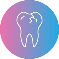 Broken Tooth Line Gradient Circle Icon vector