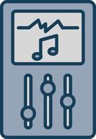 Music Player Line Filled Grey Icon vector