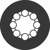 Tambourine Glyph Inverted Icon vector