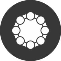 Tambourine Glyph Inverted Icon vector