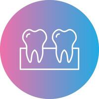 Teeths Line Gradient Circle Icon vector