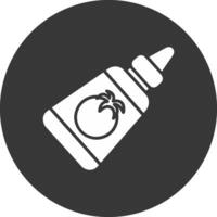 Ketchup Glyph Inverted Icon vector