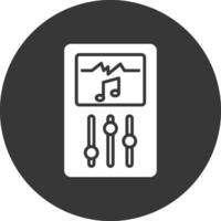 Music Player Glyph Inverted Icon vector