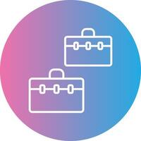 Suitcases Line Gradient Circle Icon vector