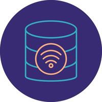 Wireless Database Line Two Color Circle Icon vector