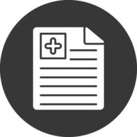 Document Glyph Inverted Icon vector