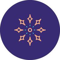 Firework Line Two Color Circle Icon vector