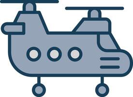 helicóptero línea lleno gris icono vector