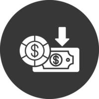 Dollar Glyph Inverted Icon vector