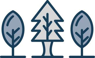 Forest Line Filled Grey Icon vector