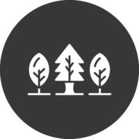 Forest Glyph Inverted Icon vector