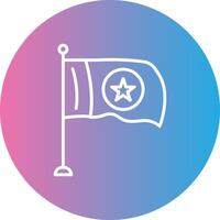 Flag Line Gradient Circle Icon vector