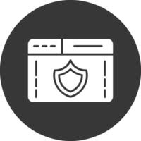 Web Security Glyph Inverted Icon vector